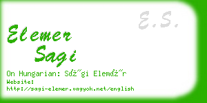 elemer sagi business card